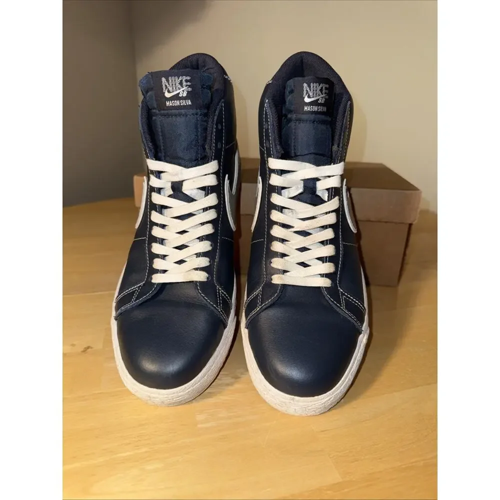 Size 10 - Nike SB Blazer Mid Mason Silva DZ7260-400 Navy Gold Crest